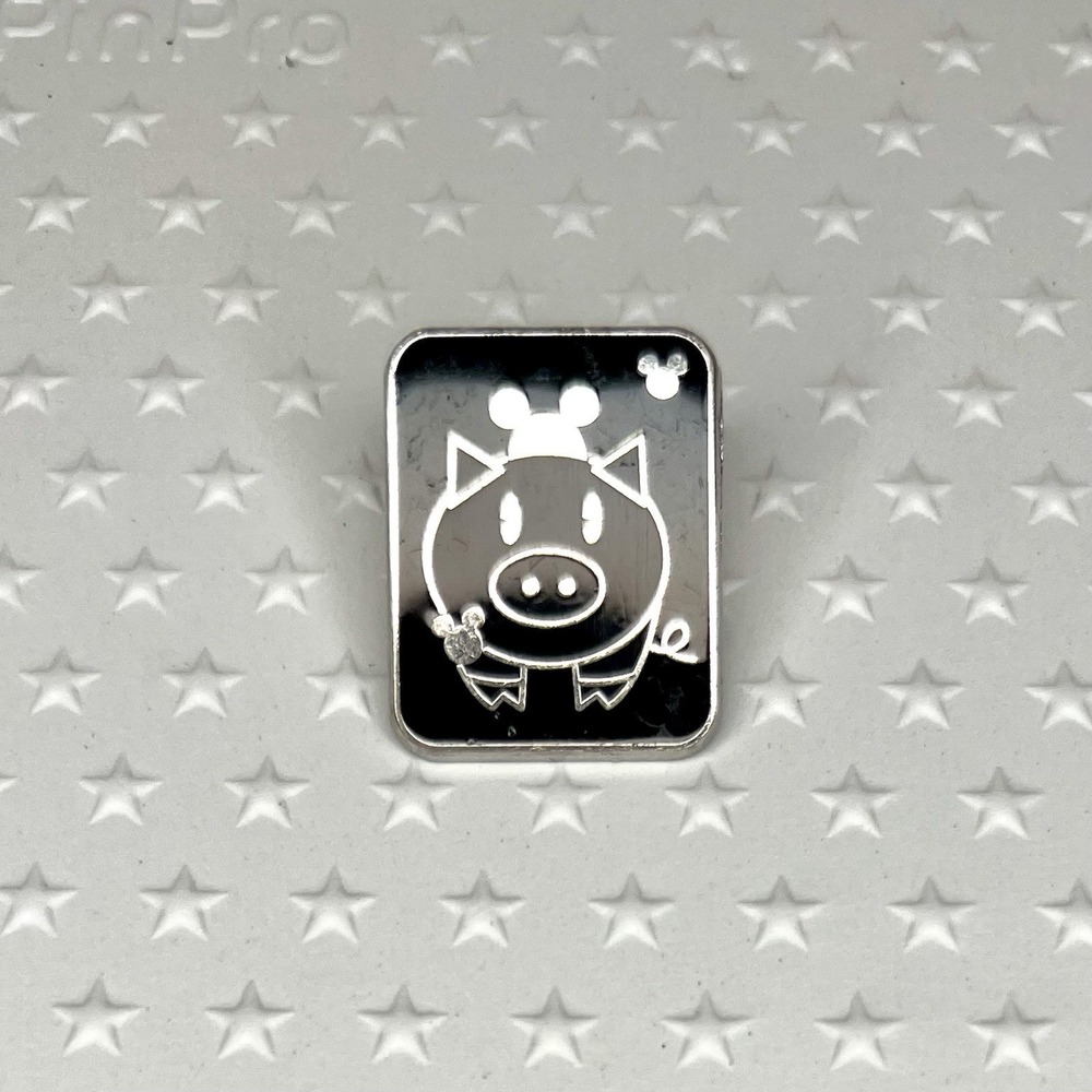 Disney Pin Pig With Mouse Ears 2008 Hidden Disney Pin LR -Car Decal Stick Figure